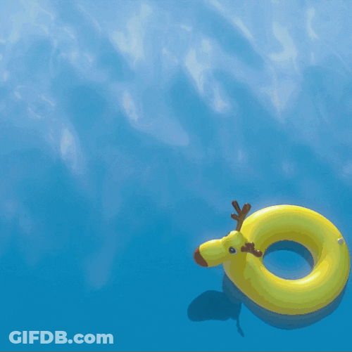Summer Water Floating Olaf GIF