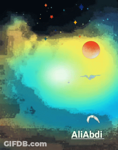 Sun And Bird Painting With Aliabdi GIF
