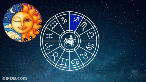 Sun And Zodiac Circle With Signs GIF