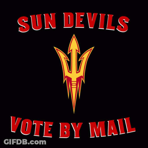 Sun Devils Vote By Mail Sign With Trident GIF