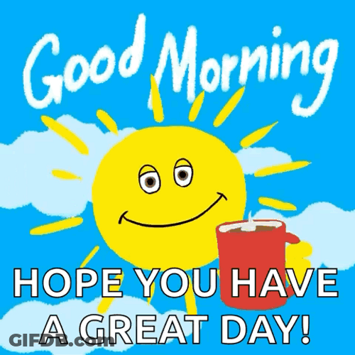 Sun Holding Coffee Have Wonderful Day GIF