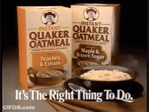 Sun Maid Raisins Can Next To Bowl Of Oatmeal GIF