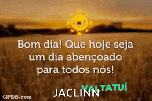 Sun Over Field With Bom Dia GIF