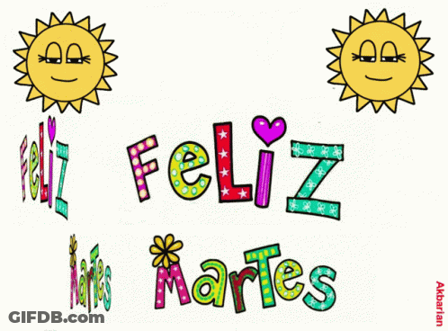 Sun Saying Feliz Martes GIF