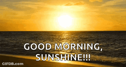 Sun Setting Over Ocean Says Good Morning Sunshine GIF