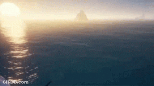 Sun Setting Over Water GIF