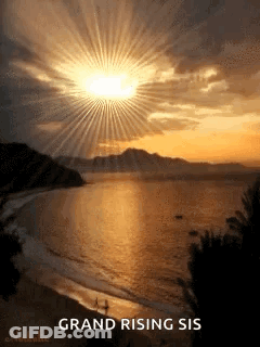 Sun Shining Brightly Over Ocean GIF