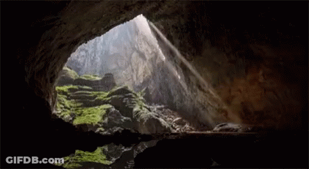 Sun Shining Through Cave Opening GIF