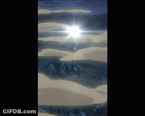 Sun Shining Through Clouds Above Desert GIF