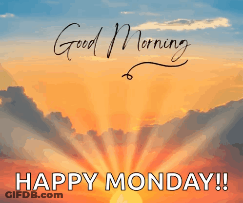 Sun Shining Through Clouds Good Morning Happy Monday GIF