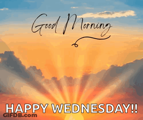 Sun Shining Through Clouds Good Morning Happy Wednesday GIF