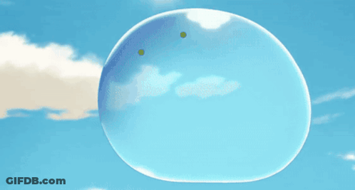 Sun Shining Through Clouds With Blue Balloon GIF