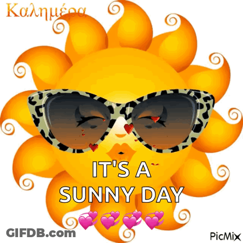 Sun Wearing Sunglasses It's A Sunny Day GIF