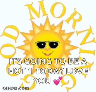 Sun Wearing Sunglasses Surrounded By Morning Love GIF