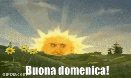 Sun With Face Saying Buona Domenica GIF