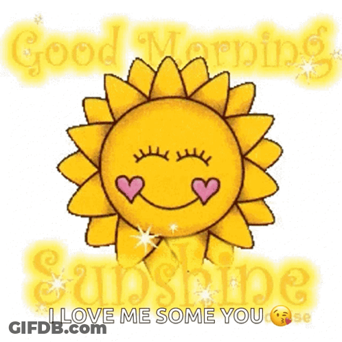 Sun With Hearts And Good Morning Sunshine GIF