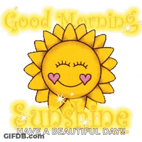 Sun With Hearts Eyes Saying Good Morning GIF