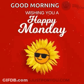 Sun With Sunglasses Good Morning Happy Monday GIF