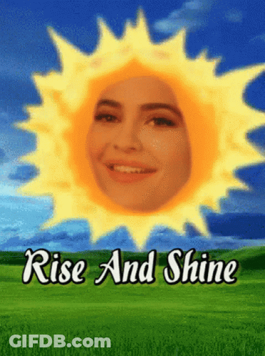 Sun With Woman's Face Rise And Shine GIF