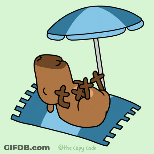 Sunbathing Capybara Big Umbrella GIF
