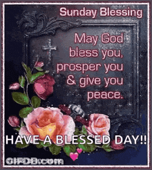 Sunday Blessing May God Bless You Prosper You & Give You Peace GIF