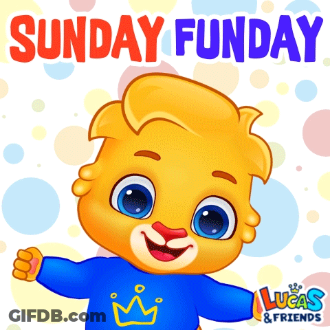 Sunday Funday Poster With Cartoon Character GIF