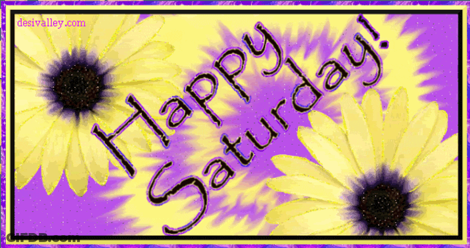 Sunflower Art Saturday Blessings GIF