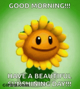 Sunflower Face Saying Good Morning GIF