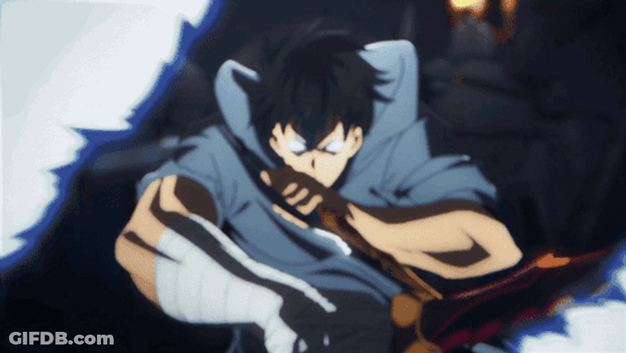 Sung Jin Woo Using His Advanced Dagger Techniques GIF