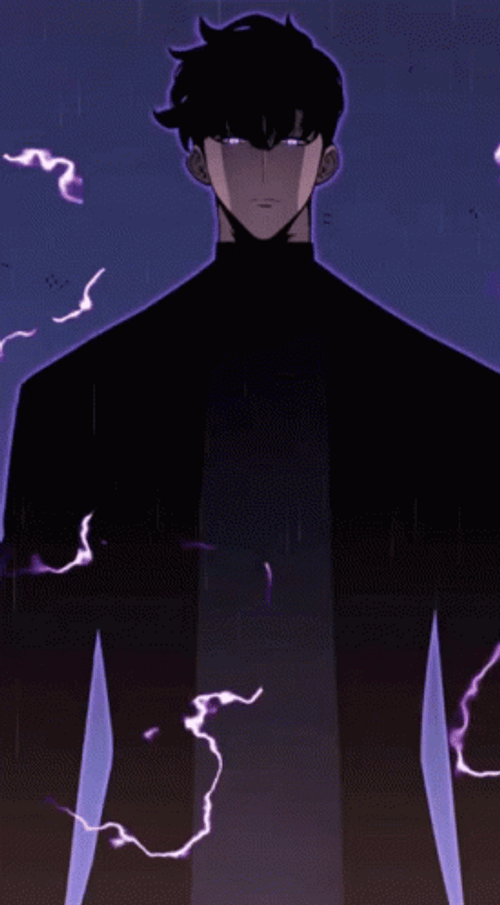 Sung Jin Woo With Purple Lightning Surrounding Him GIF