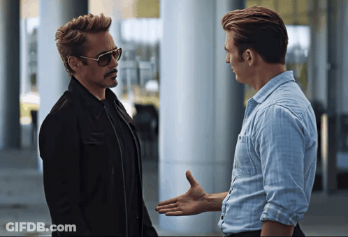 Sunglasses Man And Blue Shirt Man Talking GIF