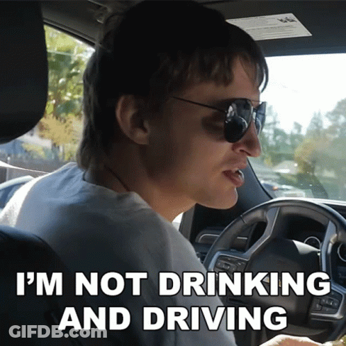 Sunglasses Man Driving I'm Not Drinking And Driving GIF