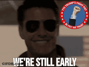 Sunglasses Man We're Still Early Fist In Air GIF
