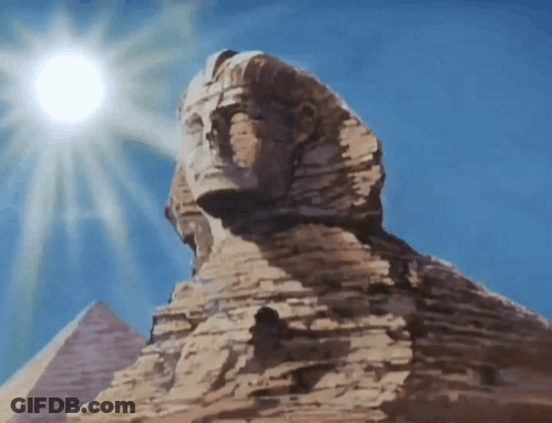 Sunlit Sphinx And Pyramids GIF