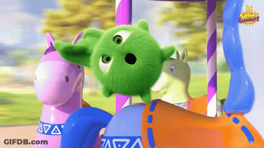 Sunny Bunnies Hopper On Speeding Carousel GIF