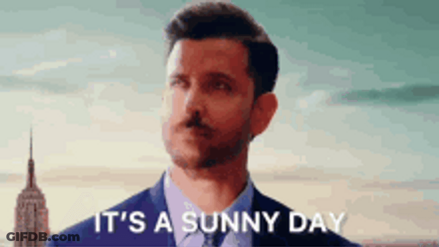 Sunny Day Bollywood Hrithik Roshan Reaction Meme GIF