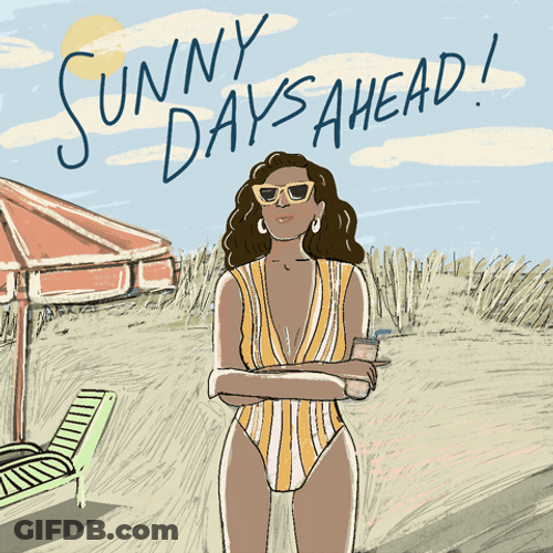 Sunny Days Ahead Animated Girl Art GIF