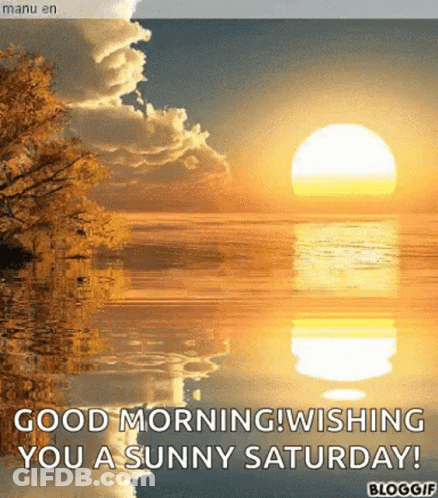 Sunny Saturday Sunset Over Ocean GIF