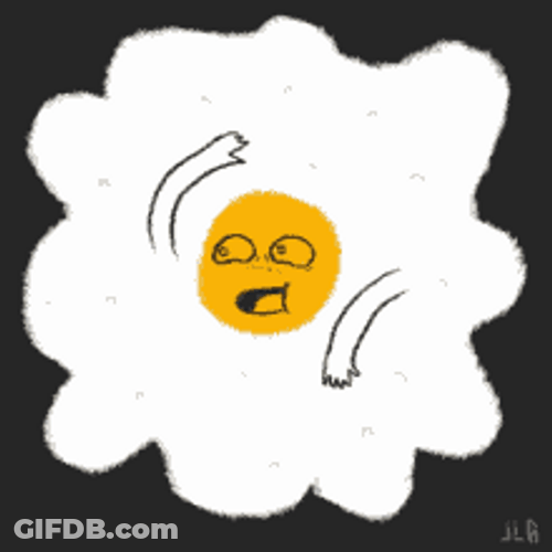 Sunny Side Up Egg Waving GIF