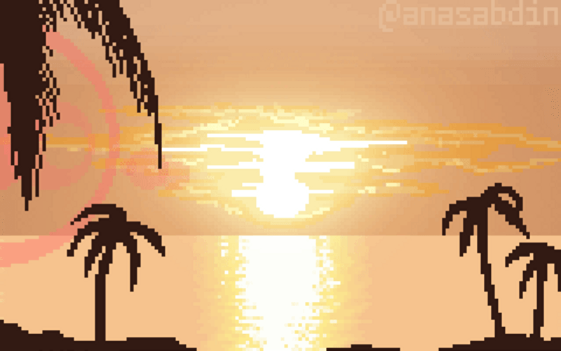 Sunrise Art Pixel Tropical GIF