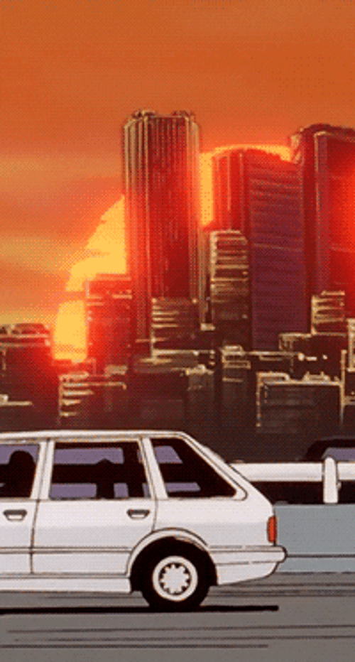 Sunset And Car Aesthetic PFP GIF