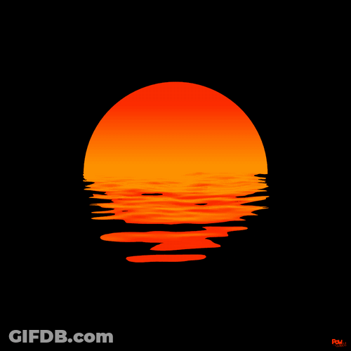 Sunset And Waves Wallpaper GIF