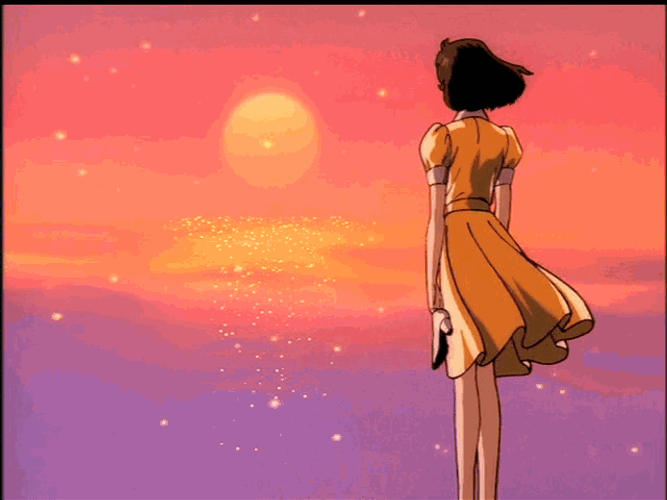Sunset Anime Girl GIF