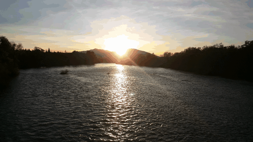Sunset At Lake And Mountains GIF