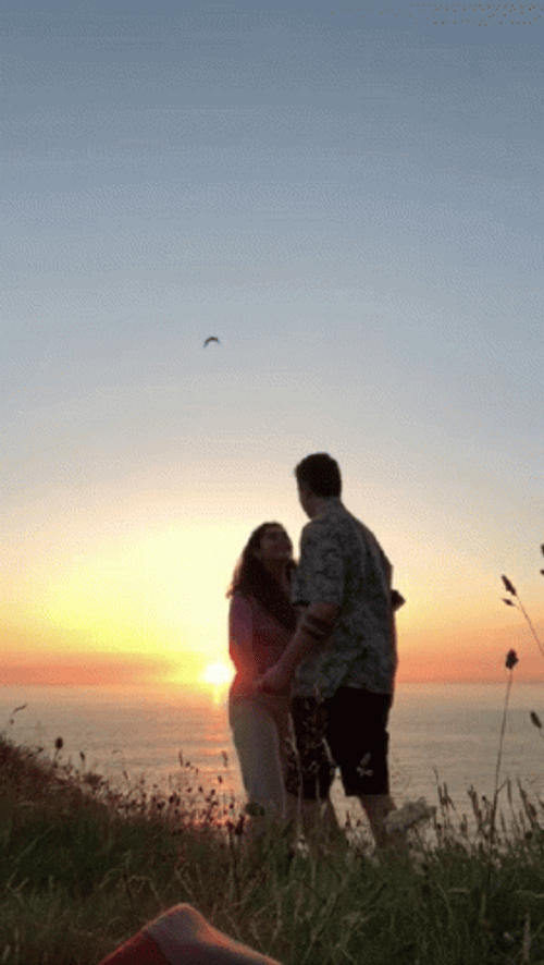 Sunset Engagement Love Couple GIF