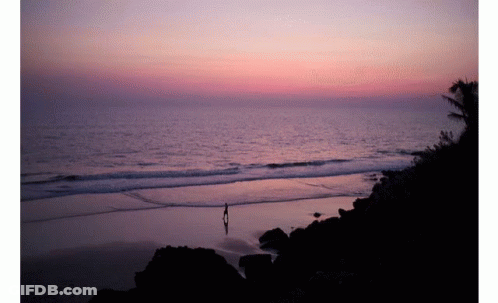 Sunset Ocean Person Silhouette GIF