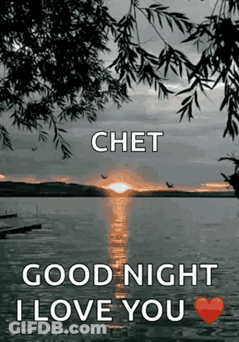 Sunset Over Lake Good Night I Love You GIF