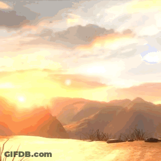 Sunset Over Mountain Range With Tent GIF