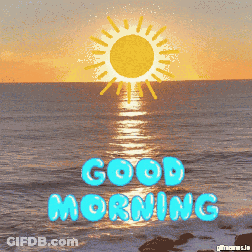 Sunset Over Ocean Good Morning Blue GIF