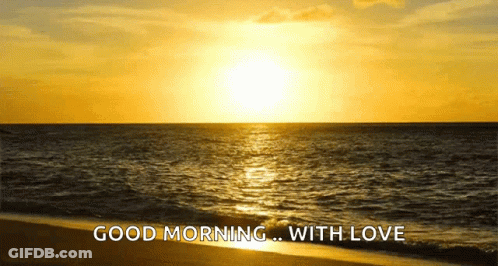 Sunset Over Ocean Saying Good Morning With Love GIF